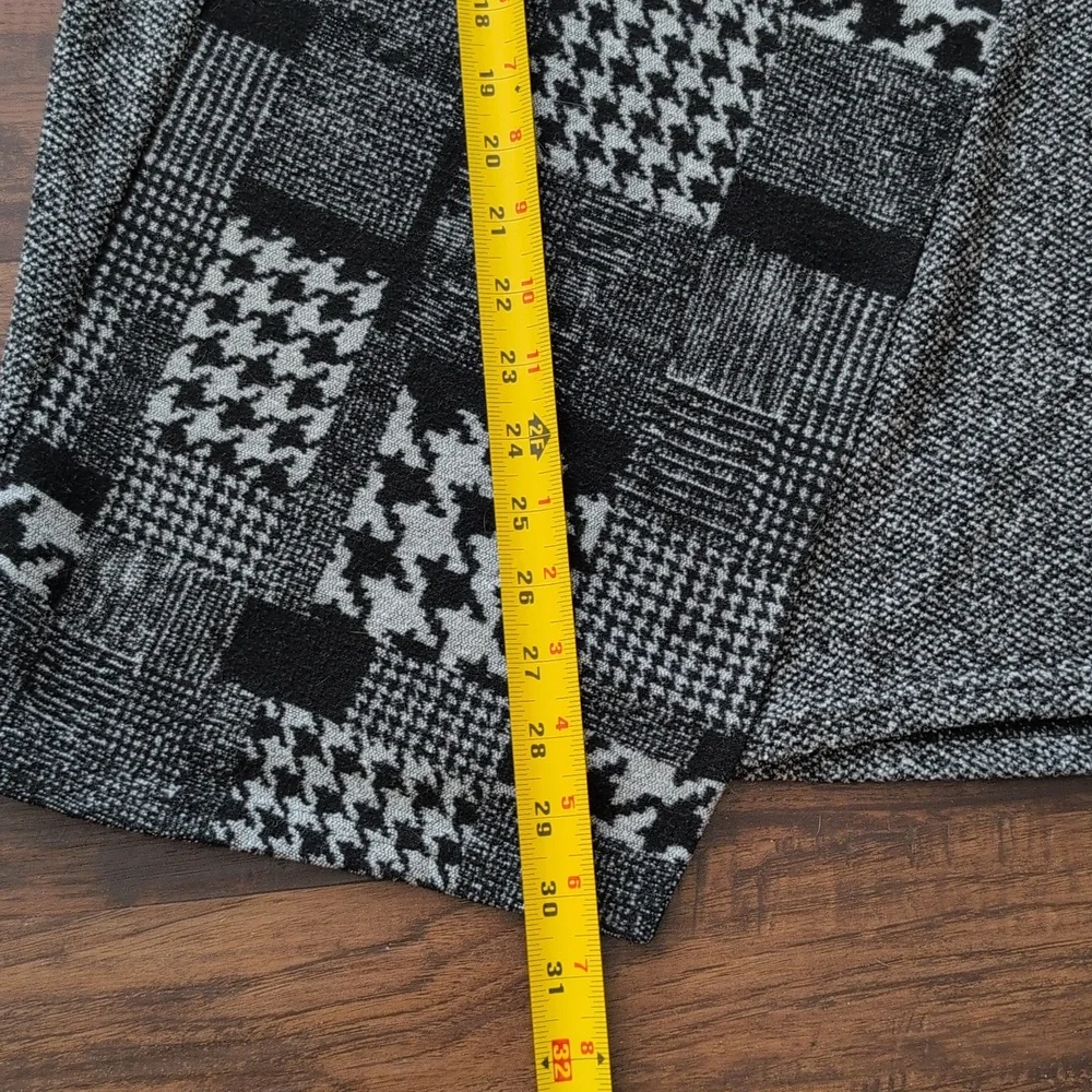 Trisha Tayler Lagenlook Patchwork Houndstooth Knit Tunic Sweater Size L - Picture 15 of 15